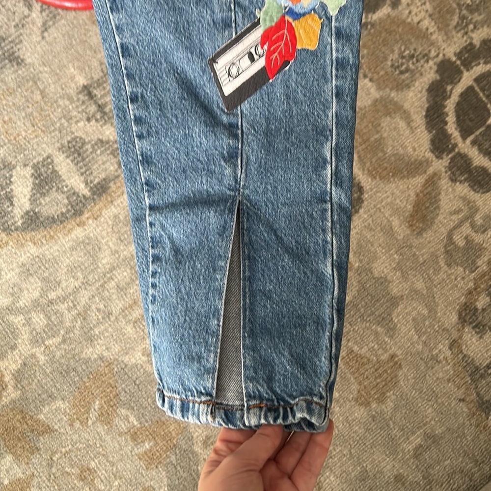 Zara Split Ankle Patchwork Embroidered Jeans - image 6